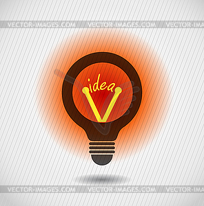 Glowing idea bulb icon concept - vector clip art