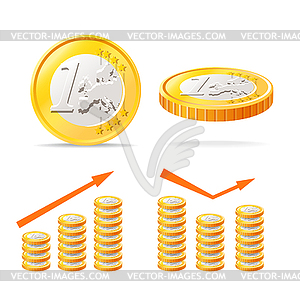 Euro coins - vector image