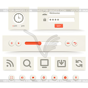 Web player interface template - vector EPS clipart