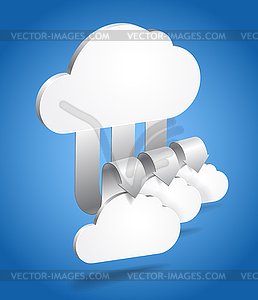 Abstract cloud scheme in perspective. Template for - vector clipart