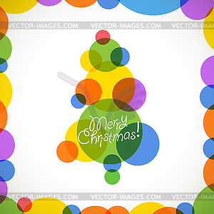 Abstract Christmas tree of color baubles - vector clipart