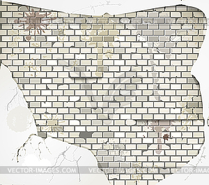 Old dirty brick wall background - vector image