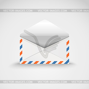 Open white envelope. template ready for content - vector image