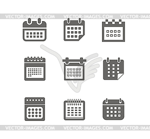 Different styles of calendar web icons collection - vector clipart / vector image