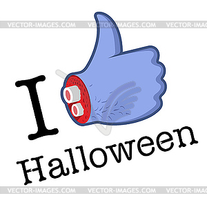 Halloween Like/Thumbs Up symbol - vector EPS clipart