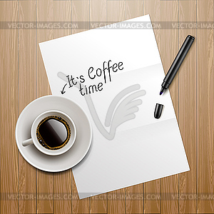 Coffee time - color vector clipart