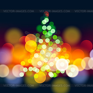 Christmas tree lights background - vector clipart