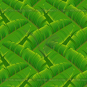 Tropical banana leaves seamless pattern - vector image