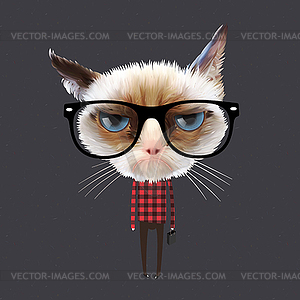 Funny cartoon cat - vector clipart