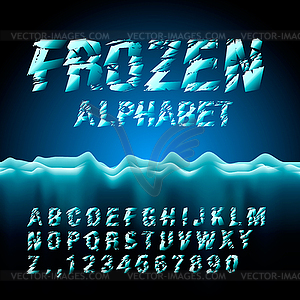 Ice font collection - vector clipart