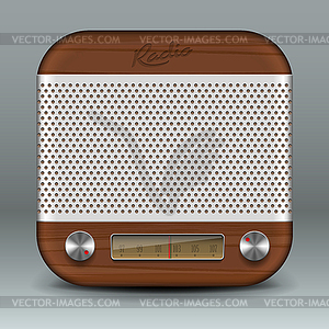 Retro radio app icon - vector clipart