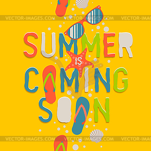 Summer coming soon, creative graphic background - vector EPS clipart