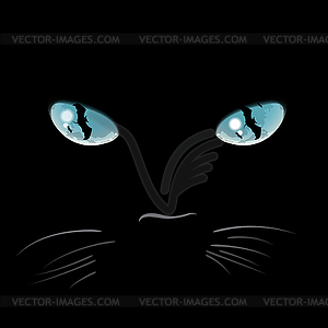 Portrait of Halloween black cat - vector clipart