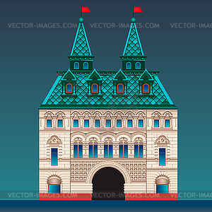 Russian style house - vector clipart