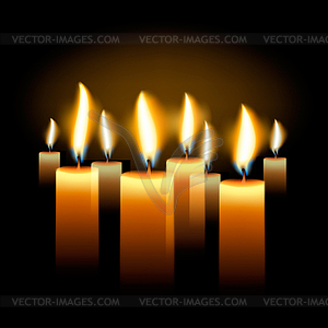 Burning candles - vector clip art