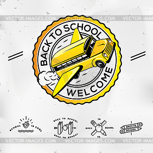 Back to school, set icons - vector image