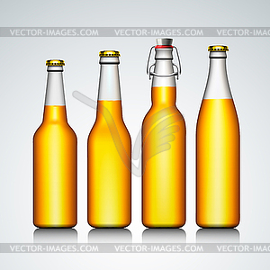 Beer bottle clear set with no label - royalty-free vector image