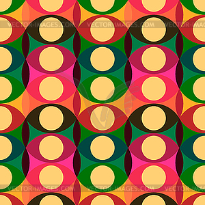 Seamless red yellow circles pattern - vector clipart