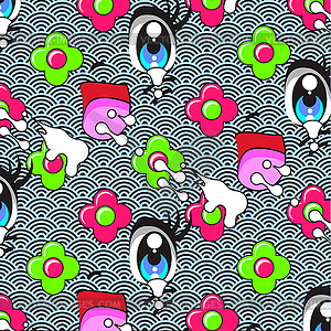 Cute cartoon seamless pattern - vector clip art