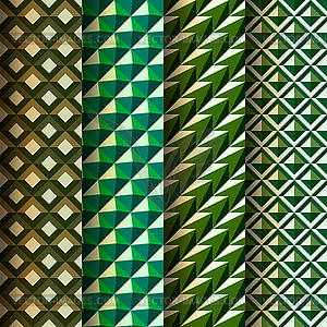 Set seamless geometrical patterns retro style - vector image