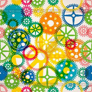 Seamless clockwork colorful background - vector clipart