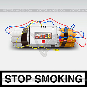 Stop smoking - cigarette bomb - vector image