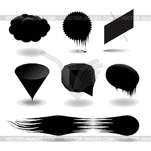 Fashion black speech bubble set - vector clip art