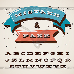 Funny alphabet letters in retro style - stock vector clipart