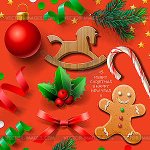 Set of Christmas elements - vector image