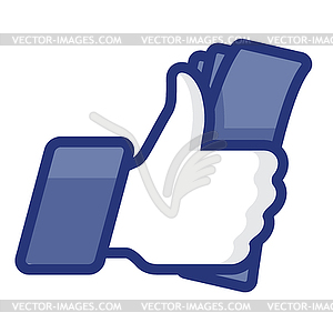 Like/Thumb Up simbol icon with cash - vector image