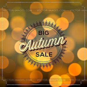 Autumn Sale poster bokeh background - vector image