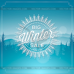 Big winter sale poster - vector clipart