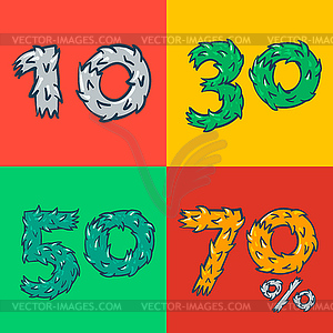 Hot Sale poster with percent discount - vector image