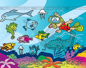 Underwater world - vector clipart