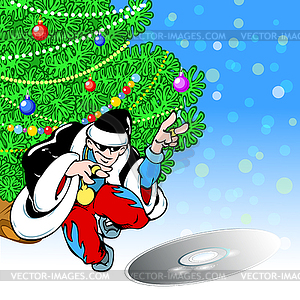 Santa Claus-rapper - color vector clipart