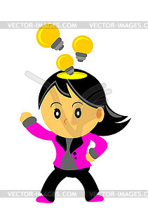 Chibi Woman Cartoon Character - vector clip art