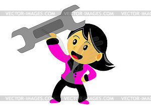 Chibi Woman Cartoon Character - vector clipart