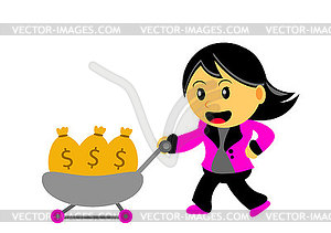 Chibi Woman Cartoon Character - vector clip art