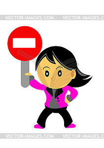 Chibi Woman Cartoon Character - vector clipart
