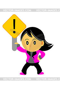 Chibi Woman Cartoon Character - vector image