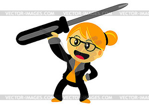 Chibi Woman Cartoon Character - vector clipart / vector image