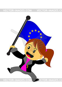 Businesswoman with flag - vector image