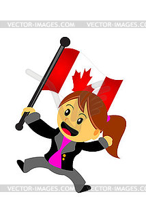 Businesswoman with flag - vector image