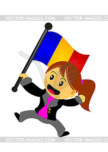 Businesswoman with flag - vector image