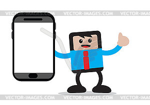 Характер бизнесмена мультяшныйа - векторное изображение клипарта