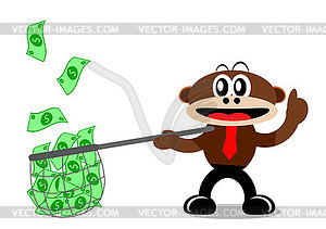 Cartoon Monkey in Business Themes - vector clipart / vector image