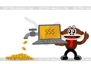 Cartoon Monkey in Business Themes - vector image