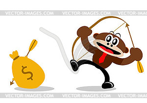 Cartoon Monkey in Business Themes - color vector clipart