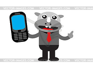 Rhino Businessman - vector clip art