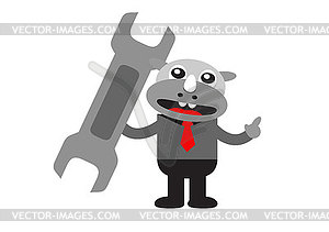 Rhino Businessman - royalty-free vector image